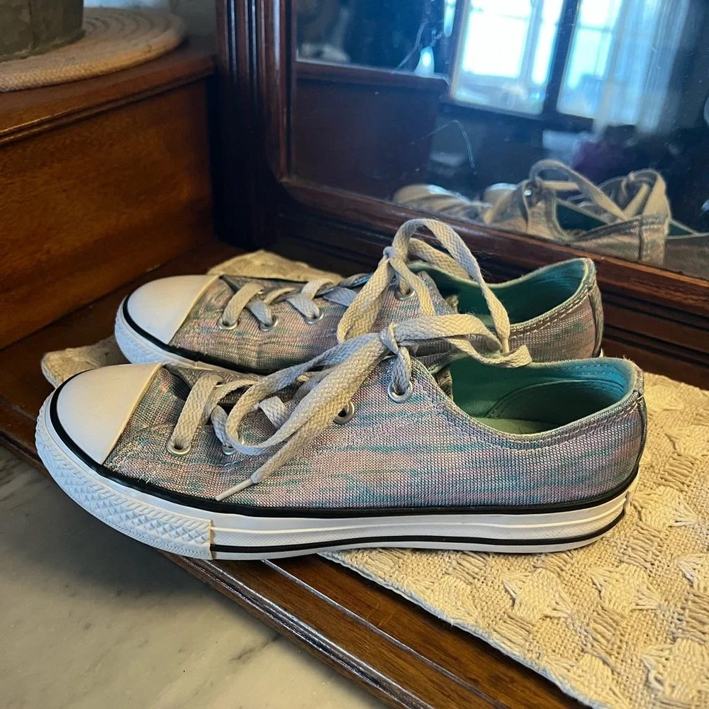 CONVERSE Classic All Star Low Top Sneakers Purple Green‎ Girl’s Size 3